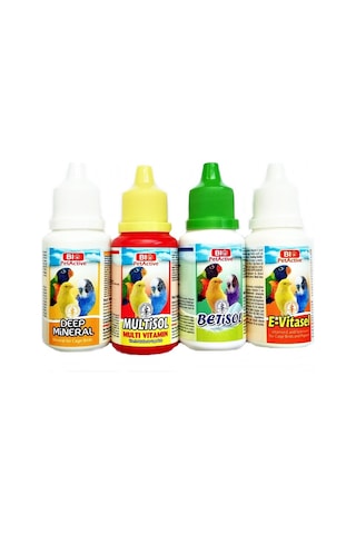 Kafes Kuşları Kanarya Muhabbet Kuşu Papağan Kuş Vitamini 4 Lü Set