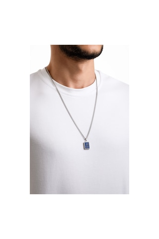So Chic Lapis Taşlı 65 Cm Çelik Erkek Kolye
