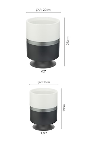 Nandy Home Kordon Model Dik Ayaklı Saksı Seti 2'li Yeşil