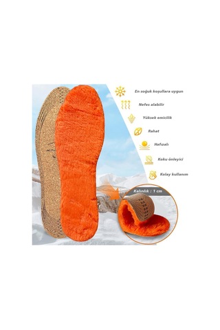 Lx09 - Vegan Doğal Mantar Turuncu Peluş Doğal Isı, Soğuk Havalara Özel, Sıcak Tutan Iç Tabanlık