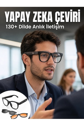 Mey İthalat Yapay Zekâ Destekli Bluetooth Akıllı Gözlük Açık Kulak Ses Teknolojisi Müzik Dinleme Ve Telefon Görüşmesi