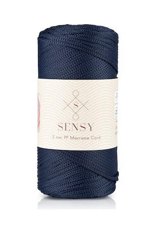 Sensy 2 Mm - 200 Gr Polyester Makrome Ipi Lacivert 230 M Polyester Makrome Ip Supla Ip Ve Çanta Ipliği