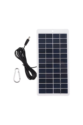 Hfambition 12v 5w Polikristal Güneş Paneli - Dc5521 Bağlantılı Güneş Şarj Cihazı