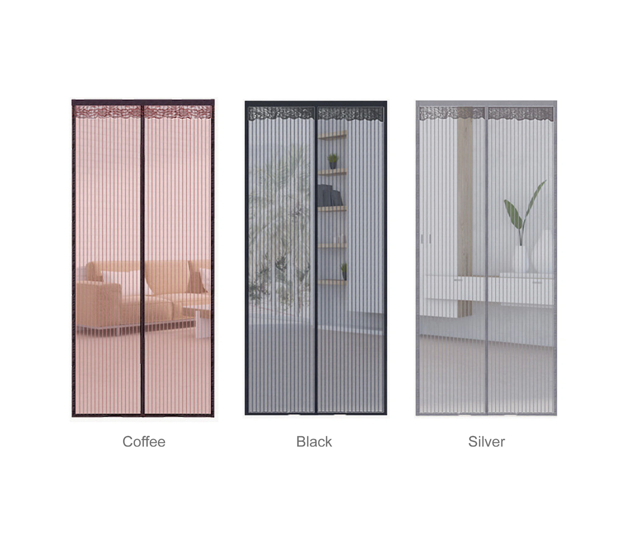 Youmex 80x210 Cm Siyah Magnetik Moskit Örtüsü - Yolluksuz, Perde Tipi, İnce Ağ Desenli, Kolay Kurulum, Ev/ofis Uygun Siyah