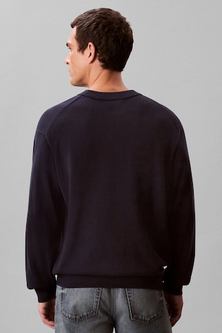 Erkek Nakışlı Harf Logolu Bisiklet Yaka Kazak - Lacivert Dark Sapphire