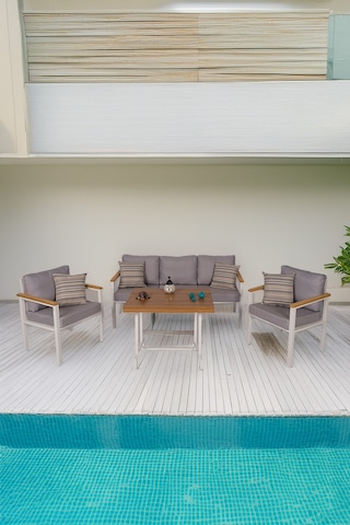 Neokas Bahçe Takımı, Balkon Mobilyası, 1+1+3+masa, Kafe Koltuğu, Bekleme Alanı Koltuğu