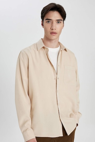 DeFacto  Regular Fit Basic Düz Tensel Uzun Kollu Gömlek B2907AX24SPBG732