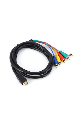 Lemestar Hdmı'den 5 Rca'ye Sinyal Dönüştürücü Kablosu 1.5m - Ev Elektronikleri İçin Renkli Video/audio Aktarımı - Siyah Stokta