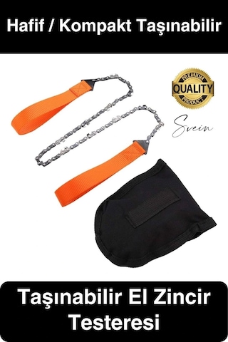 Taşınabilir Mini El Zincirli Testere Kamp Doğa Ağaç Dal Kesme Çelik Hafif Pratik Taşıma Çantası