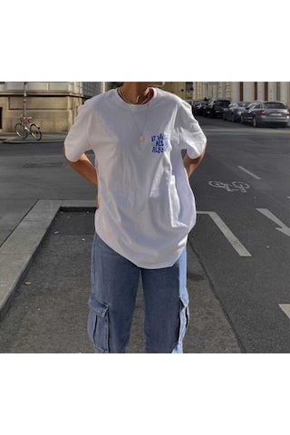 Noıssey Beyaz Baskılı Oversize