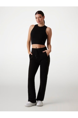 Guess Edie Ribana Örgülü Kadın Crop Atlet V3gp19k8rt2 Siyah