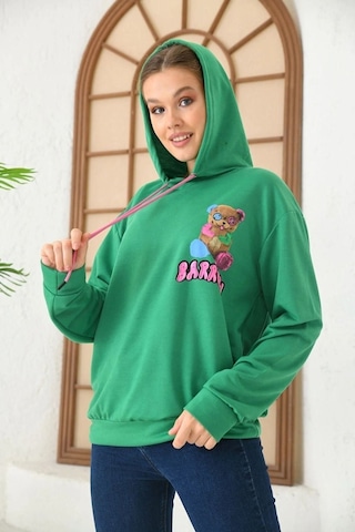 Altamira Unisex Barrow Baskılı Oversize Kapşonlu Sweatshirt 001