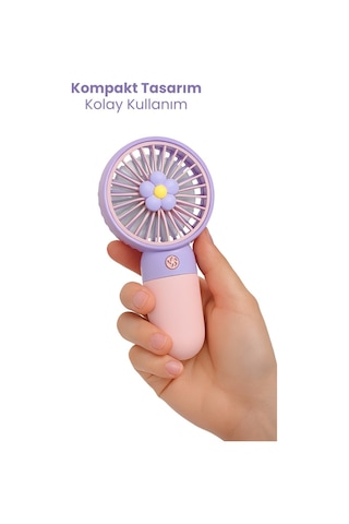 Mini Fan Şarjlı Soğutucu Taşınabilir El Vantilatörü Telefon Standı Çiçekli Usb Mini Fan lik