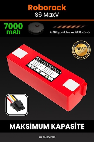 Roborock S6 Max V Uyumlu Kutusuz 7000 Mah Süpürge Bataryası