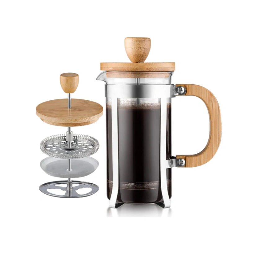 Ahşap Detaylı 600 Ml Cam French Press Diğer