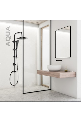 Newarc 440536 Aqua Siyah Duş Seti