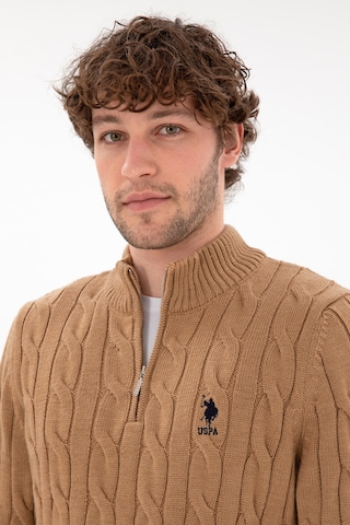 U.s. Polo Assn. Erkek Camel Melanj Kazak /triko 50297020-vr122 Camel Melanj