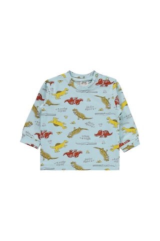 Civil Baby Dino Yazılı 6-18 Ay Pijama Takımı - Mavi Turkuaz