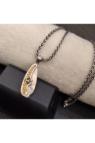 925 Ayar Gümüş Üç Hilal Detaylı Kolye Ucu -şık Tasarım Zincirsiz Gümüş