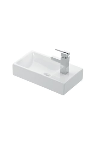Lapino Minos 45 Cm Mobilya Uyumlu Lavabo Sağdan Batarya Delikli Beyaz