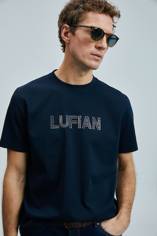 Lufian 111020240 Thınk Modern Grafik Tişort Erkek T-shirt Lacivert