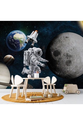 Astronotlu Duvar Kağıdı Güneş Sistemi Duvar Resmi Genç Odası Duvar Posteri