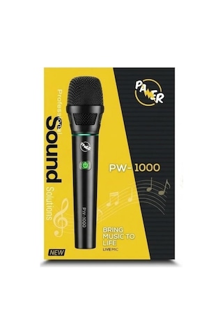 Pawer Pw-1000 Dinamik El Mikrofonu 5 Metre Kablolu, Metal Kasa, 600 Ohm