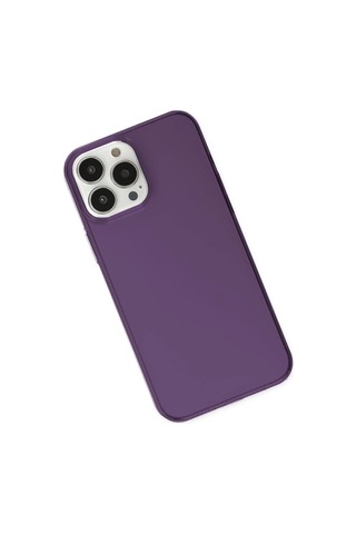 Newface Apple iPhone Uyumlu 14 Pro Max Kılıf Pc Sert Şeffaf Kapak Semeglbl - 54 - Mor