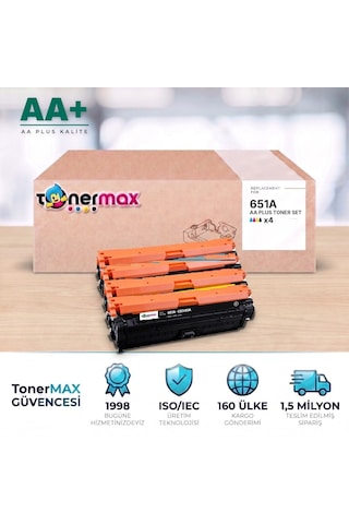 Hp 651a Cmyk Uyumlu Toner Seti Aa Plus / Laserjet Enterprise 700 Color Mfp M775 / Ce340a / Ce341a / Ce342a / Ce343a