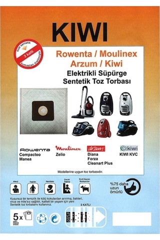 Kiwi 4105 Süpürge Toz Torbası 10 Adet