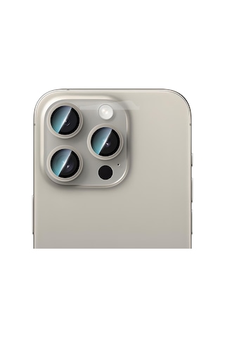 Apple Uyumlu   iPhone 16 Pro Caseworld Alloy Serisi Oleofobik Anti Reflective Kamera Lens Koruyucu Gri