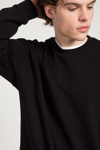 Jahr Marc Asit Yıkamalı Siyah Oversize Erkek Sweatshirt Siyah