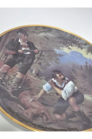 Kahla Vintage Av Temalı Porselen Duvar Tabağı 19,5cm 002