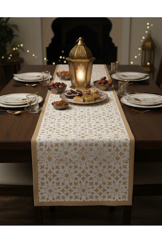 Ramazan Ayı Motifli Dijital Baskılı Runner Masa Örtüsü 40x140 Cm Rmz-4