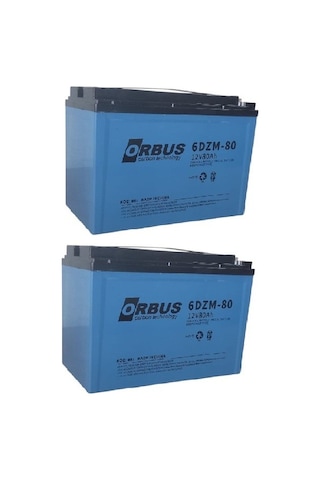 Orbus 12v 80 Amper Jel Elektrikli Bisiklet E-bike Aküsü Ebatlar : 223x121x174 2025 Üretim İkili Paket