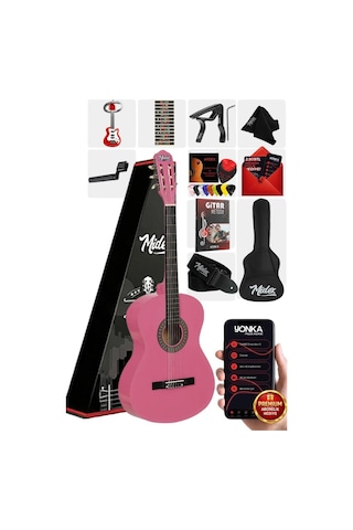Midex Cg-270pk Pembe Renk Klasik Gitar 4/4 Yetişkin Boy Sap