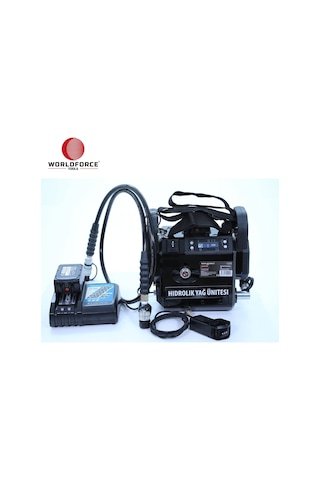 Worldforce Elektro Hidrolik Pompa 700 Bar 1 Litre Yağ Kapasiteli 18V 4.0Ah 72Wh Akülü Kablolu Kumandalı Yağ Ünitesi