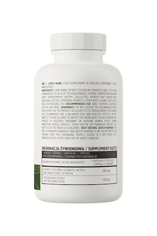 Ostrovit Lion's Mane Aslan Yelesi Özü Vege 500 Mg 60 Capsules