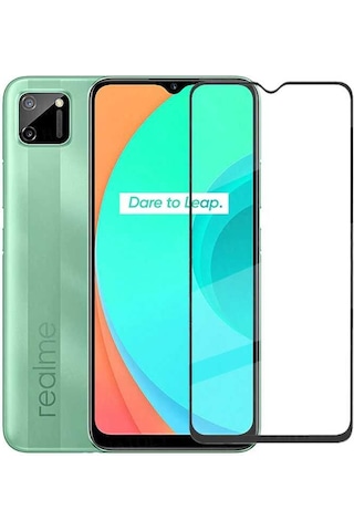 Realme C11 Zore Kenarları Kırılmaya Dayanıklı Cam Ekran Koruyucu