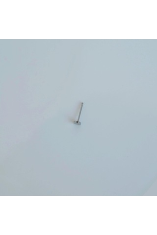 Cerrahi Çelik Silver Renk Çelik Burun Piercing Yonca Model Hızma Gri