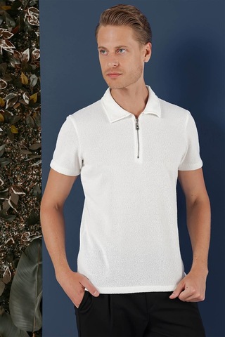 Efor Ts 871 Slim Fit Ekru Spor T-shirt Ekru
