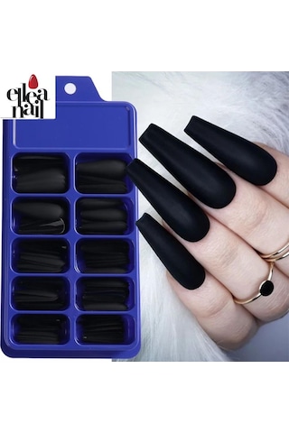 Ellea Nail Balerın Takma Tırnak 100'lü Mat Siyah