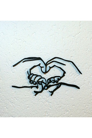 Anne Baba Cocuk El Duvar Süsü Siyah