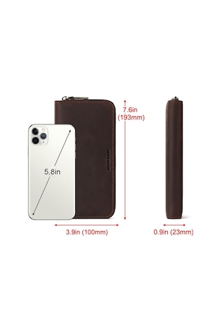 Sones Humerpaul Bp816 Rfıd Anti-Manyetik Erkek Uzun Cüzdan İş Retro Çoklu Kart Solt Çanta Kahverengi