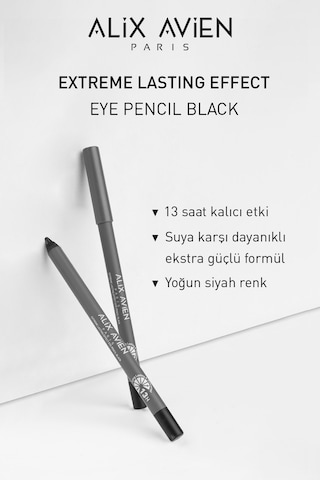 Alix Avien Uzun Süre Kalıcı Suya Dayanıklı Akma Dağılma Yapmayan Siyah Göz Kalemi Extreme Black
