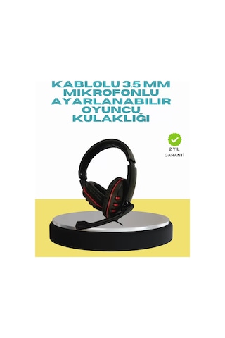 Kırmızı Işıklı Oyun Kulaklığı Kablolu Mikrofonlu Profesyonel