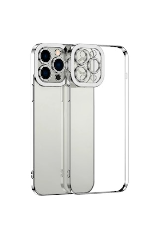 Hepsi Ally Fashion Series iPhone Uyumlu 11 Pro Kılıf Renkli Kenar Lazer Çerçeveli Silikon Kılıf- 5775 Najmaddin Mavi