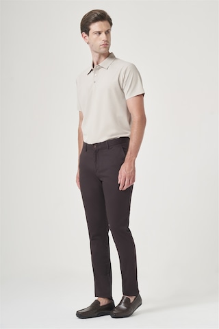 İmza Kahverengi Yan Cep Slim Fit Casual Pamuklu Chino Pantolon 1003260178