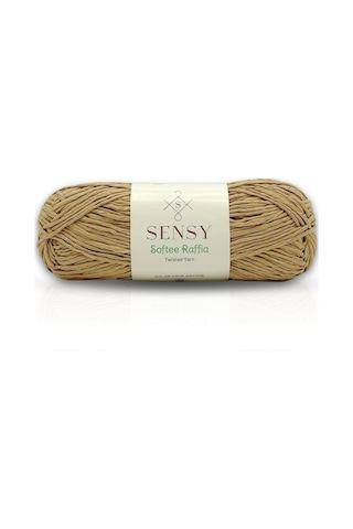 Sensy Premium Softee Raffia Yumuşak Kağıt İp Rafya İp Tığ İpi Çanta İpi El Örgü İpi Hobi İpi Sütlü Kahve