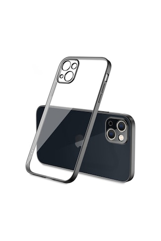 Apple Uyumlu iPhone 13 Mini Renkli Kenar Seffaf Kilif Kamera Korumali Silikon 209650112 - Renk / Mor